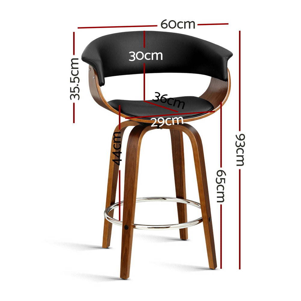 Oakley Swivel Bar Stool – Wood & Black – Single