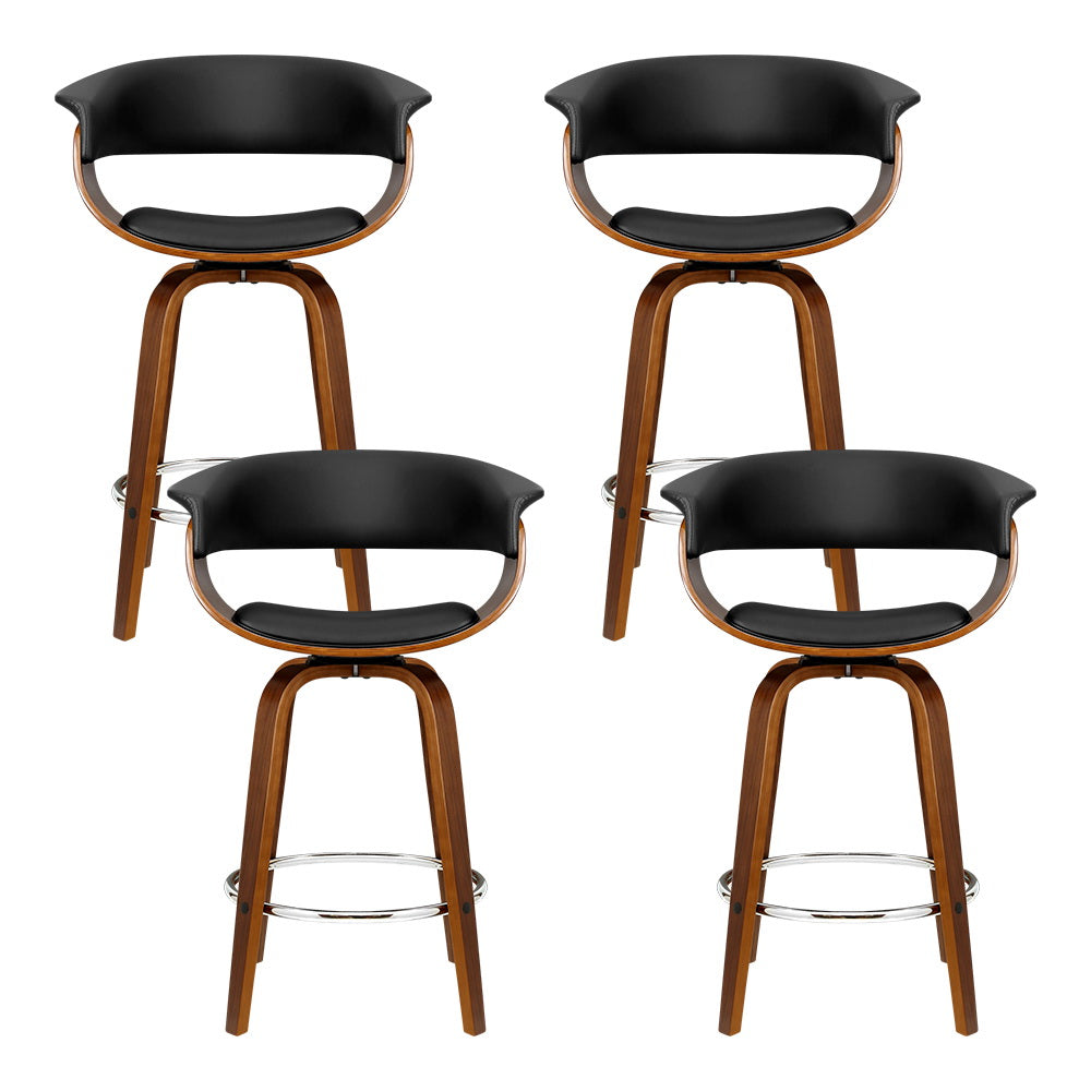 Callan Wooden Bar Stools – Black – Set of 4