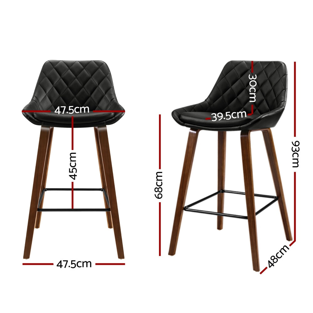 Nova Wooden Bar Stools – Black – Set of 4