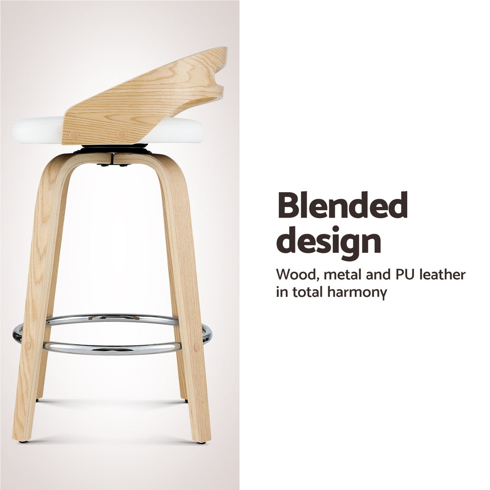 Ashford Swivel Bar Stools – White – Set of 2