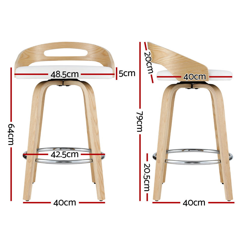 Tavern Swivel Bar Stools – White – Set of 4