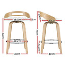 4 x Swivel Bar Stools – Low Back PU Seat