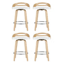4 x Swivel Bar Stools – Low Back PU Seat