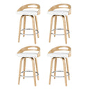 4 x Swivel Bar Stools – Low Back PU Seat