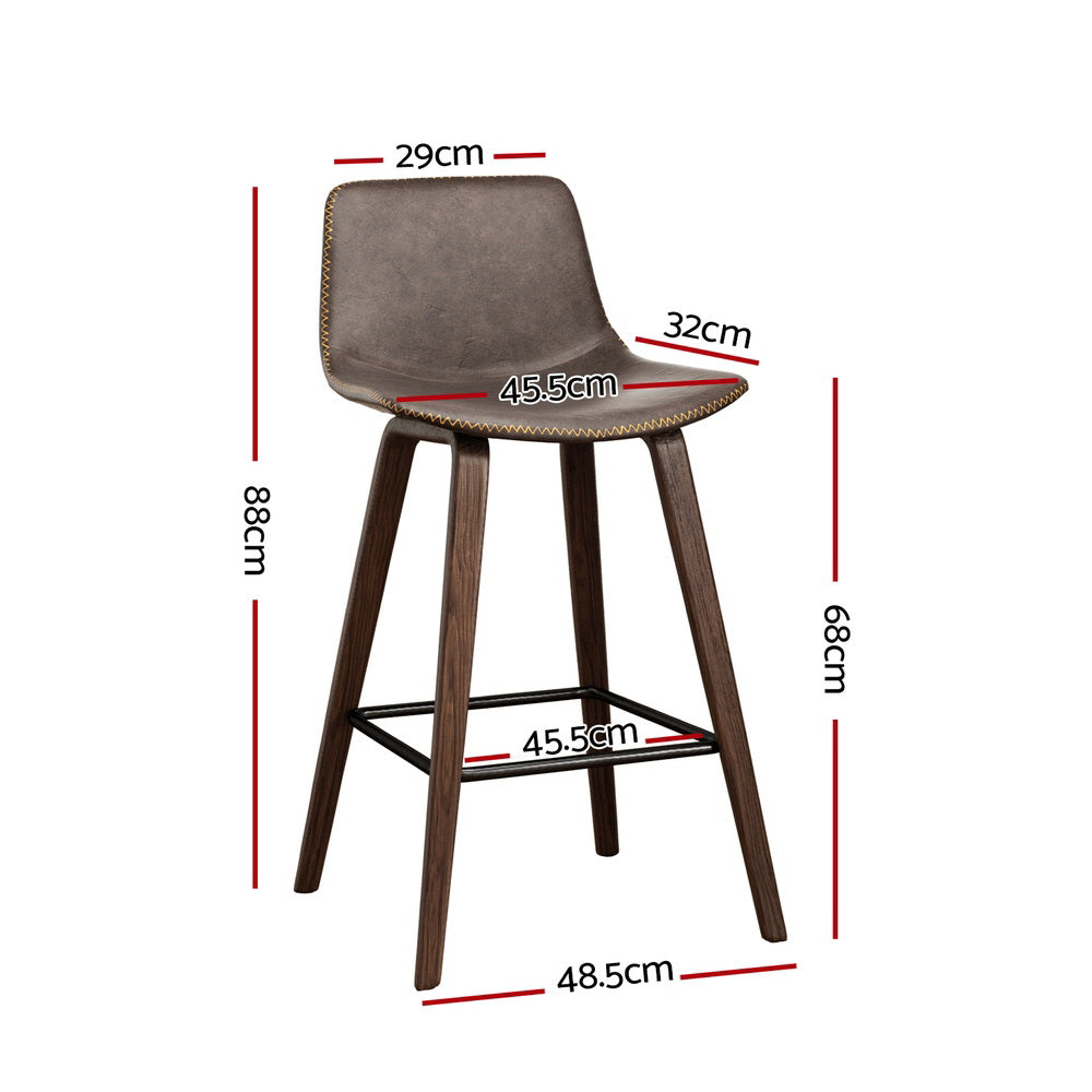 Nova Bar Stools – Walnut & Brown – Set of 4