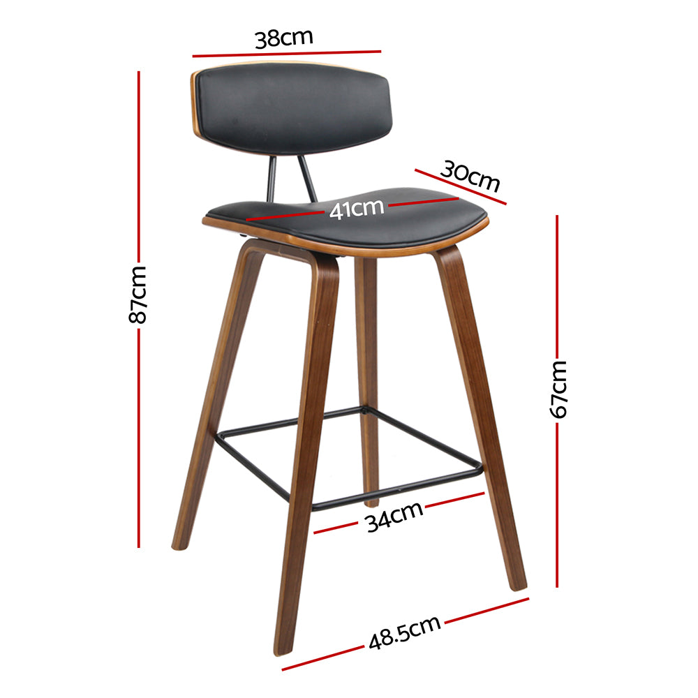 Haven Bar Stools with Backrest – Black – Set of 4