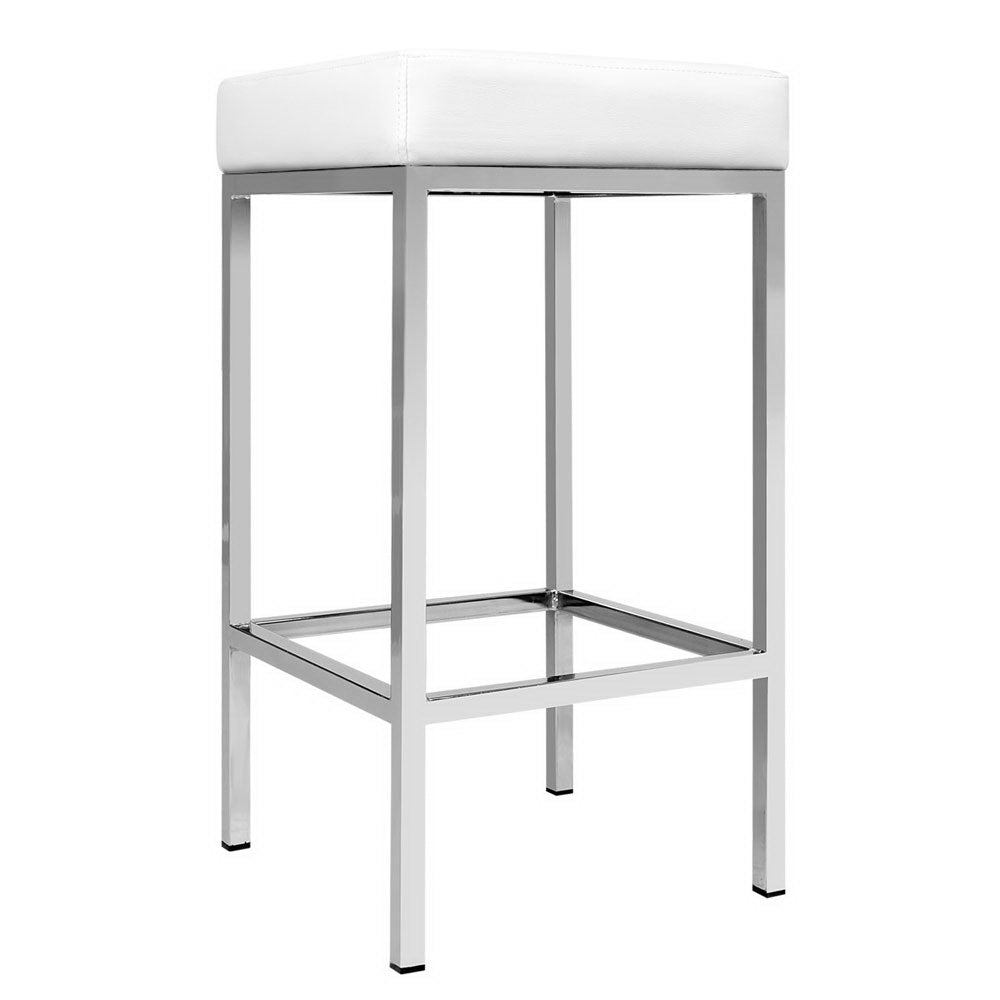 Fiora Backless Bar Stools – White – Set of 2