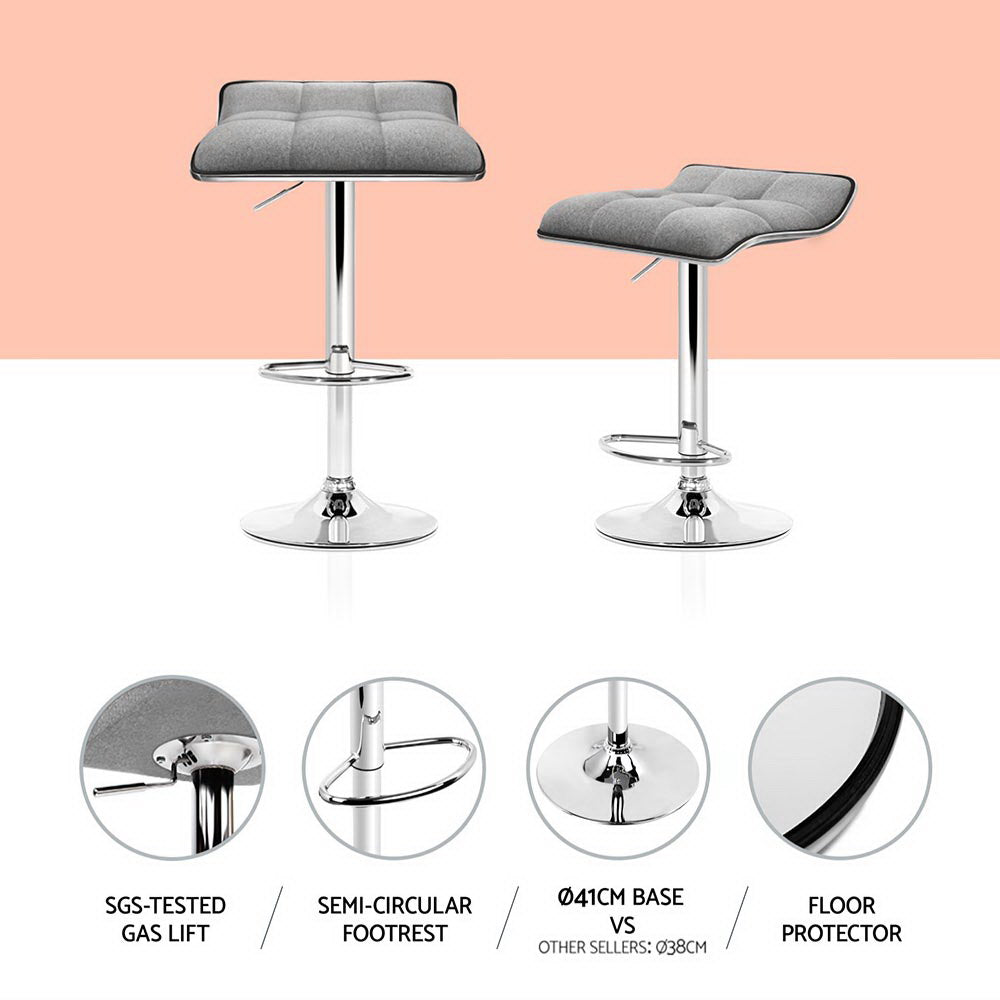 Linden Gas Lift Bar Stools – Grey – Set of 4