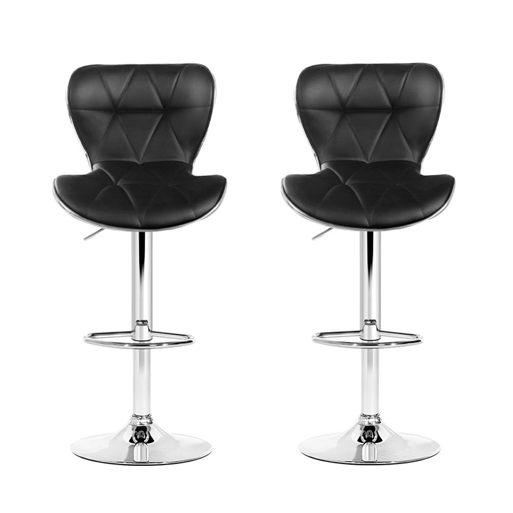 Halston Patterned Bar Stools – Black – Set of 2