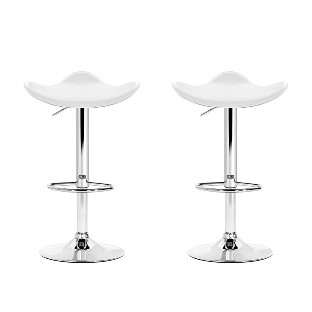 Nara Gas Lift Bar Stools – White – Set of 2