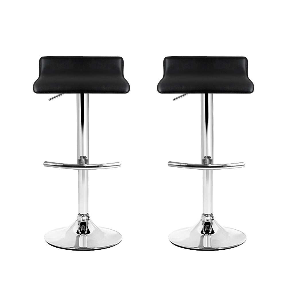 Serrano Wave Style Bar Stools – Black – Set of 2