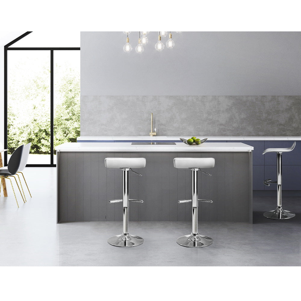 Serrano Wave Style Bar Stools – White – Set of 2