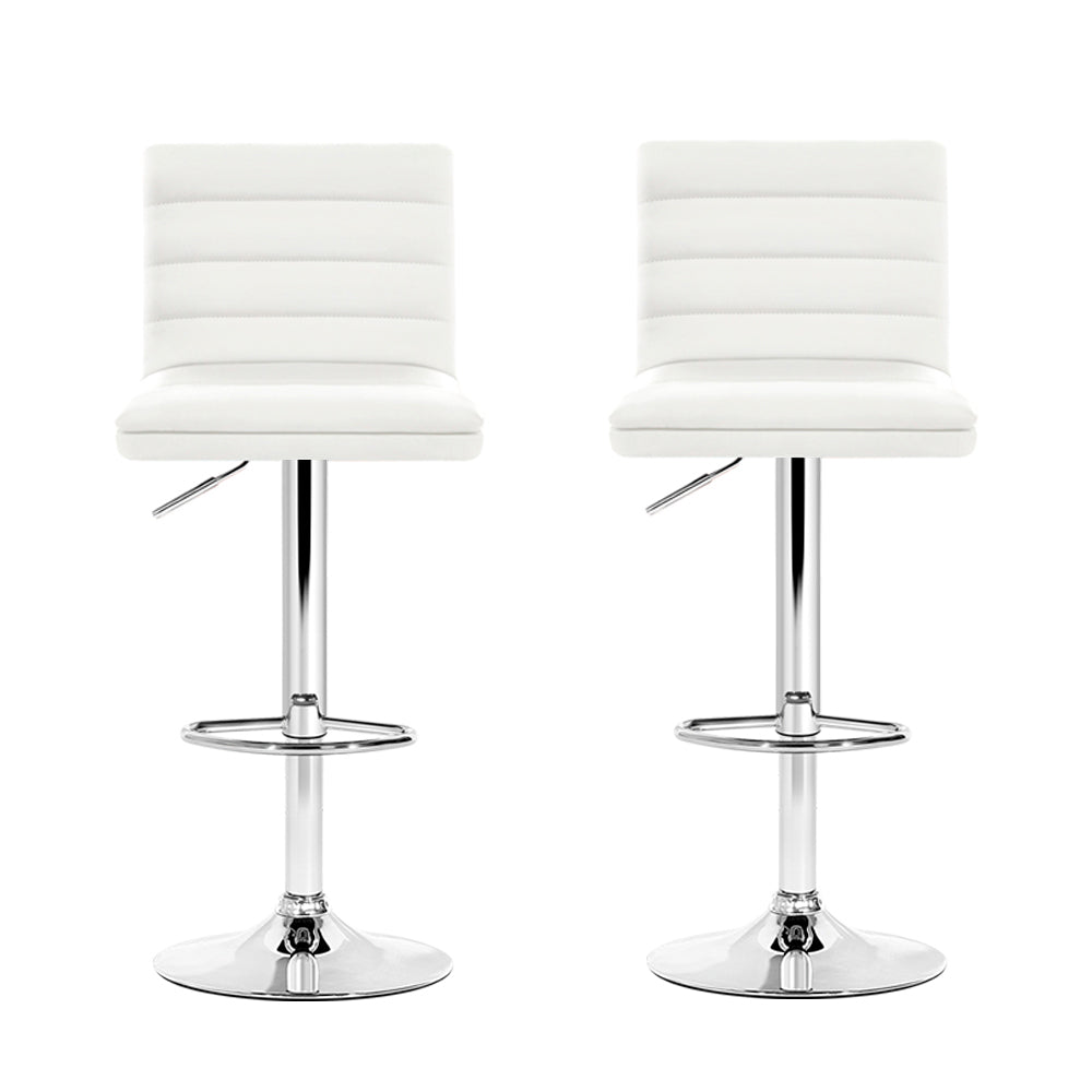Kairo Line Style Bar Stools – White – Set of 2