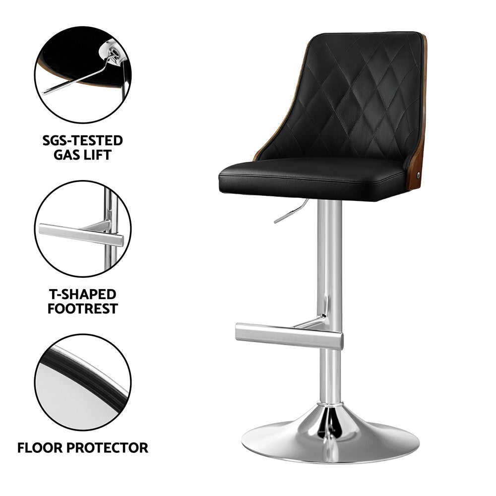 Alderon Bentwood Swivel Bar Stool – Black – Single
