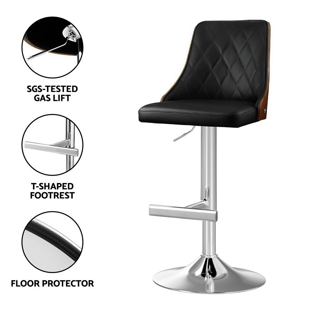Bellaire Wood Swivel Bar Stools – Black – Set of 2