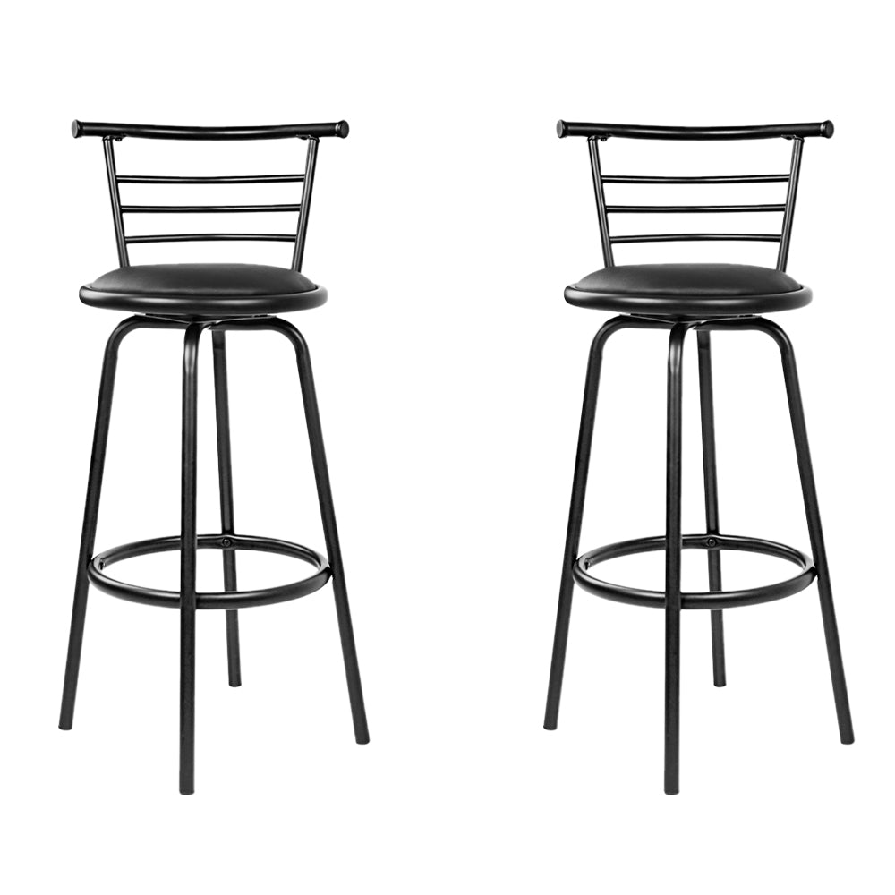 Halston Swivel Bar Stools – Black – Set of 2