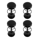 4 x Leather Bar Stools – Gas Lift, Black