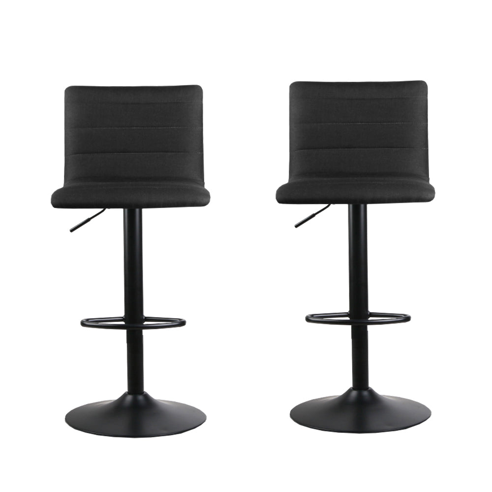 Marston Fabric Bar Stools – Black – Set of 2