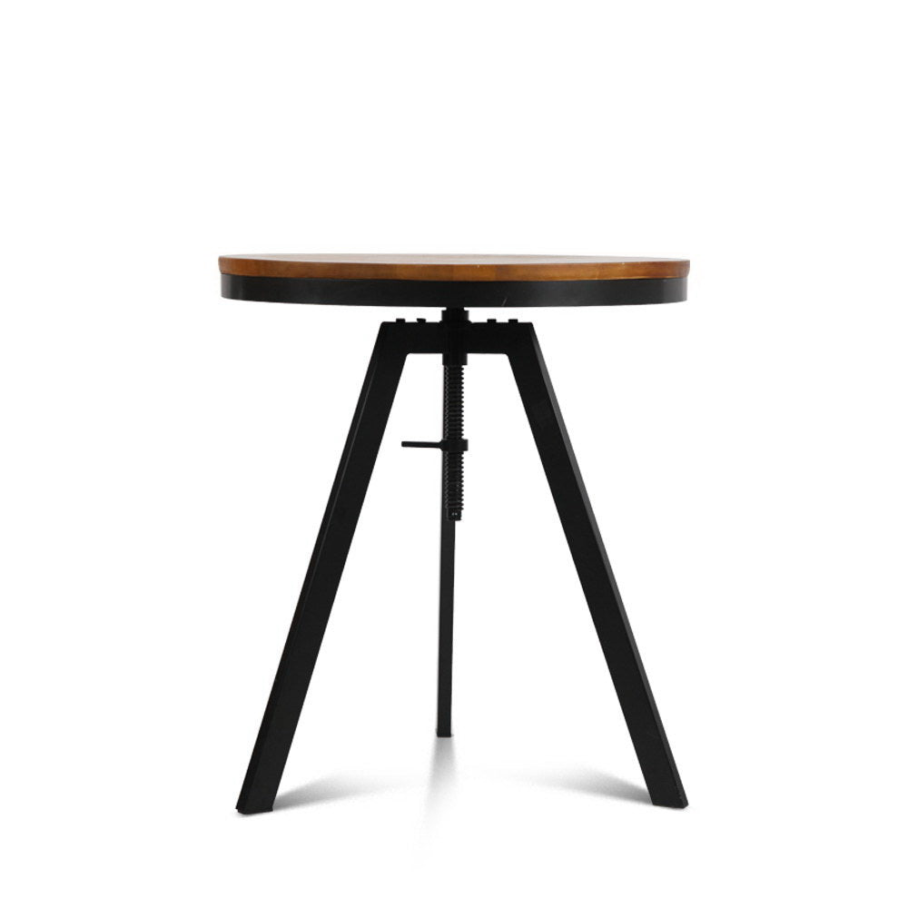 Ferrum Height Adjustable Bar Table – Brown / Wood – Standard