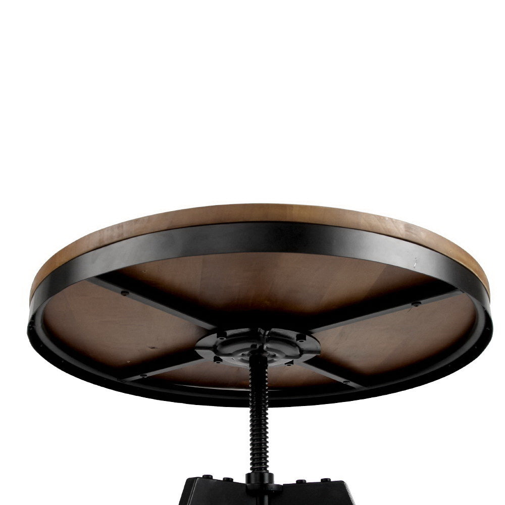 Ferrum Height Adjustable Bar Table – Brown / Wood – Standard