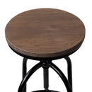 2 x Adjustable Wooden Bar Stools – Natural Finish