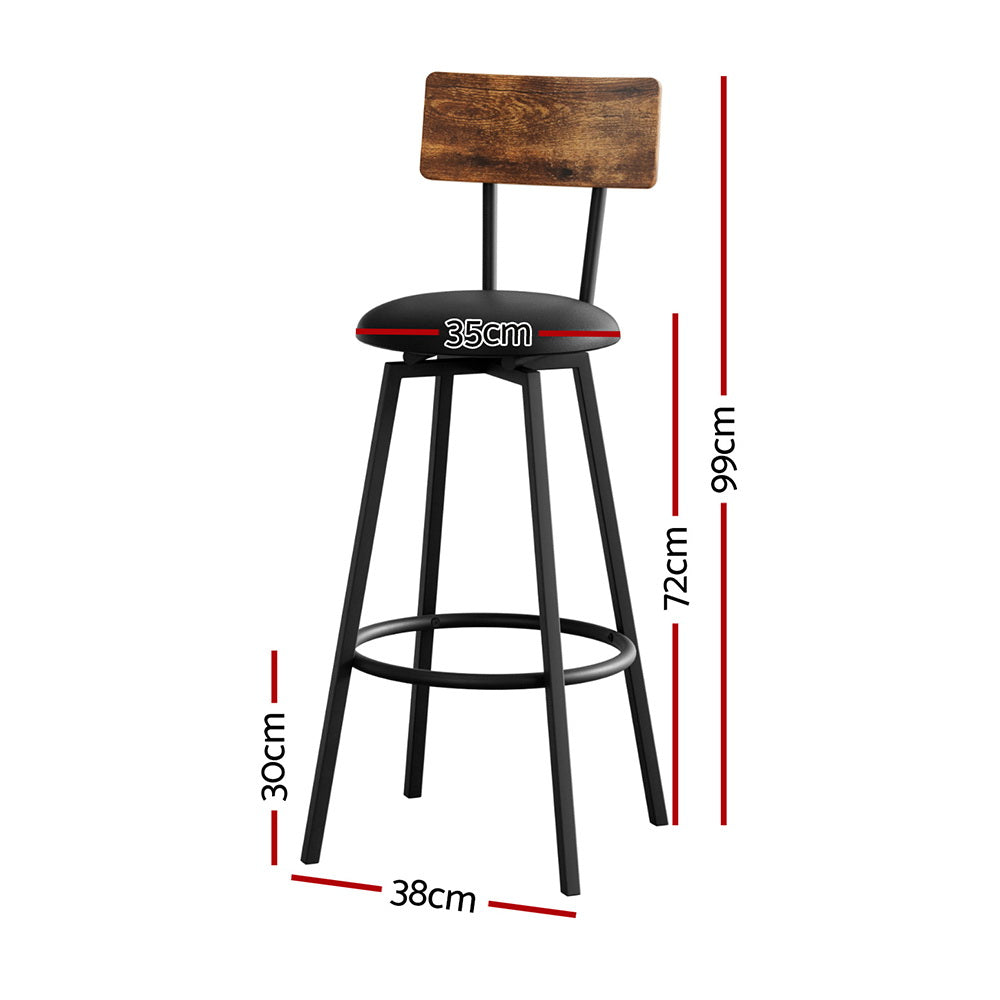Nova Industrial Bar Stools – Black – Set of 2