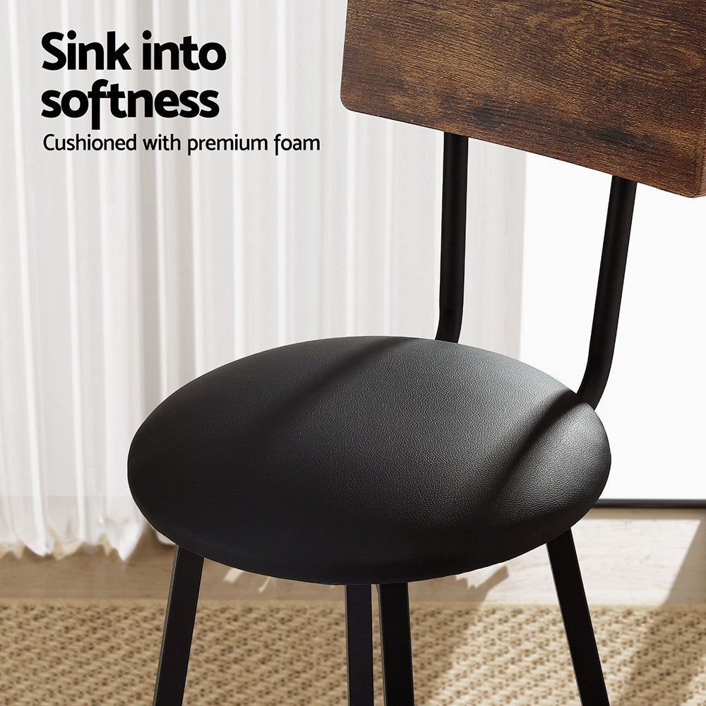 Linden Industrial Bar Stools – Black – Set of 4