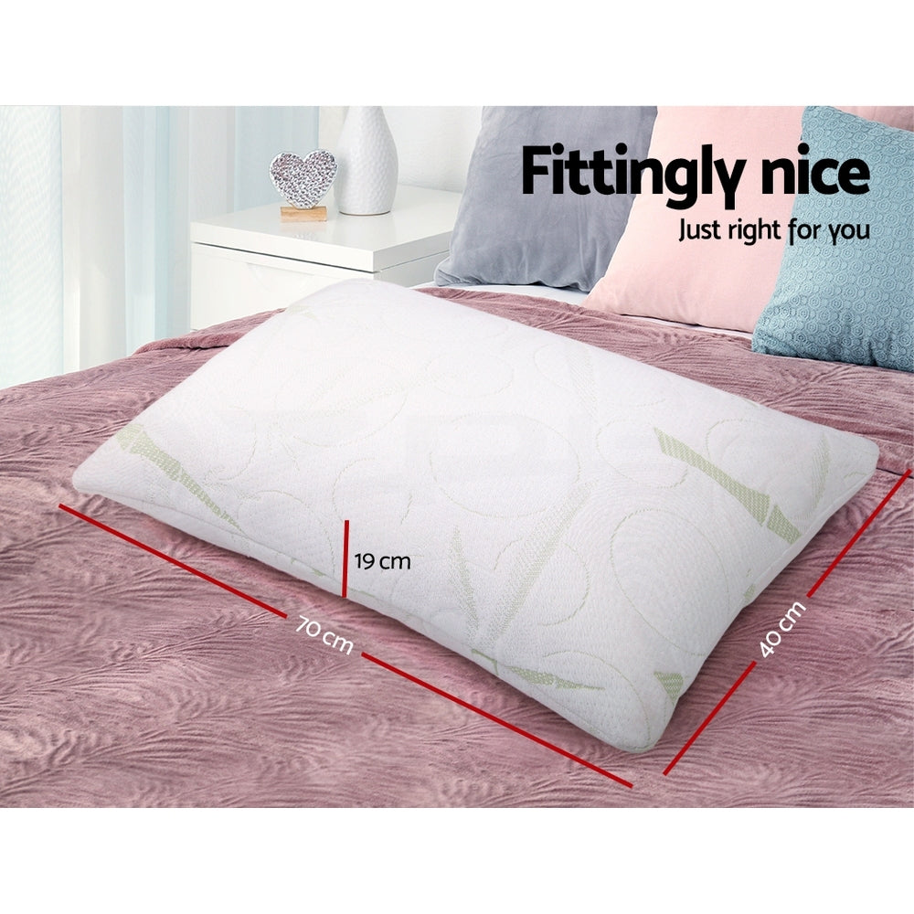 Nara Bamboo Memory Foam Pillow – White – Twin Pack
