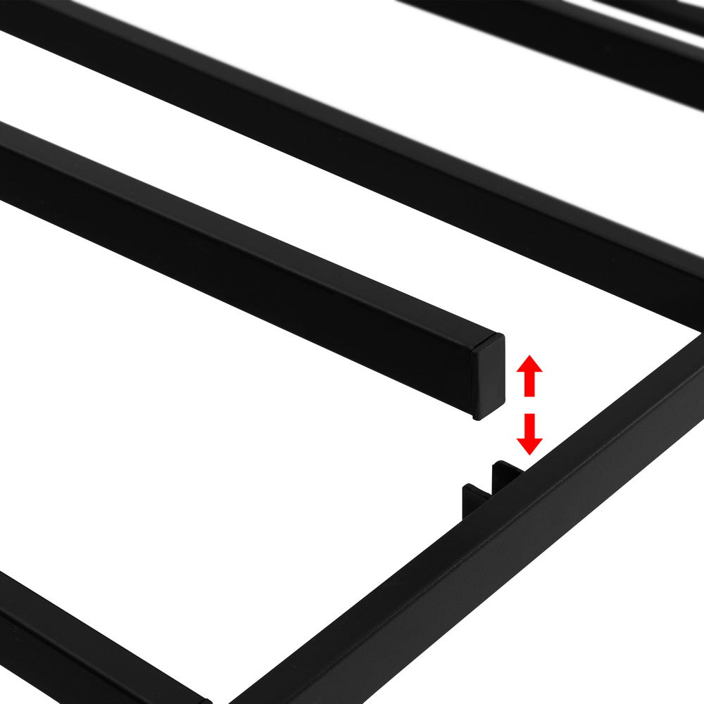 Elora Upholstered Metal Bed Frame – Grey – King