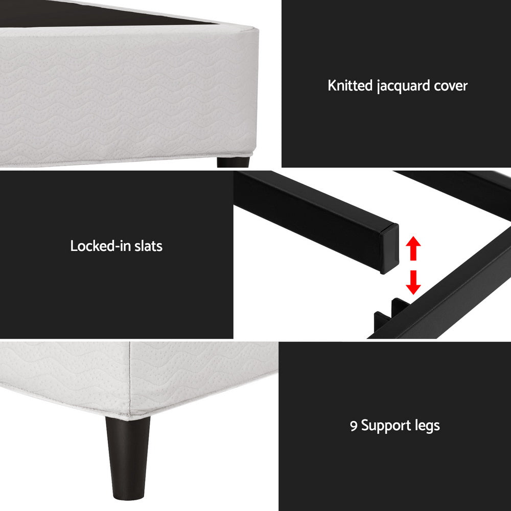 Elora Upholstered Metal Bed Frame – Grey – King