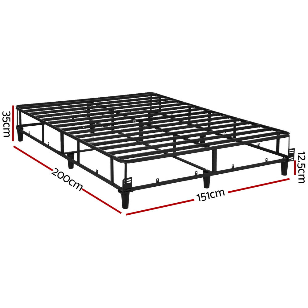 Mason Metal Fabric Bed Frame – Grey – Queen