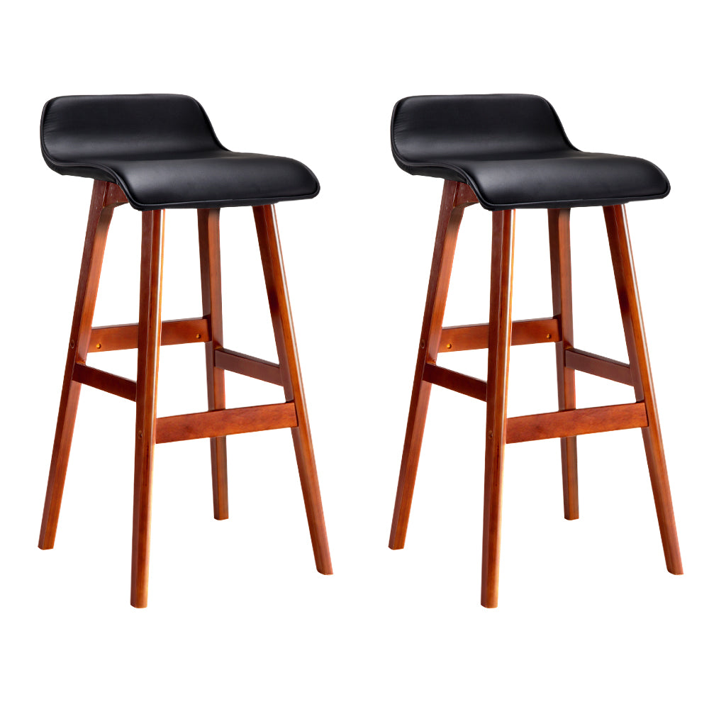 Sliva Wave Style Bar Stools – Black – Set of 2