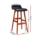 4 x Wooden Bar Stools – Classic Black