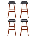 4 x Wooden Bar Stools – Classic Black