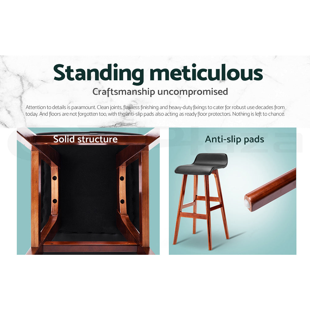Silvia Wooden Bar Stools – Black – Set of 4