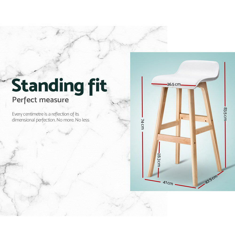 Bentley Wooden Bar Stools – White – Set of 2