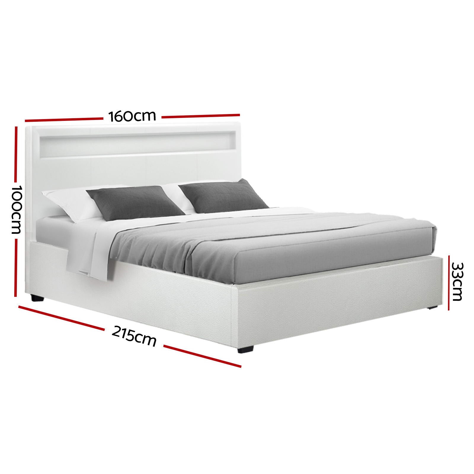 Summit Queen Bed Base – White – Queen