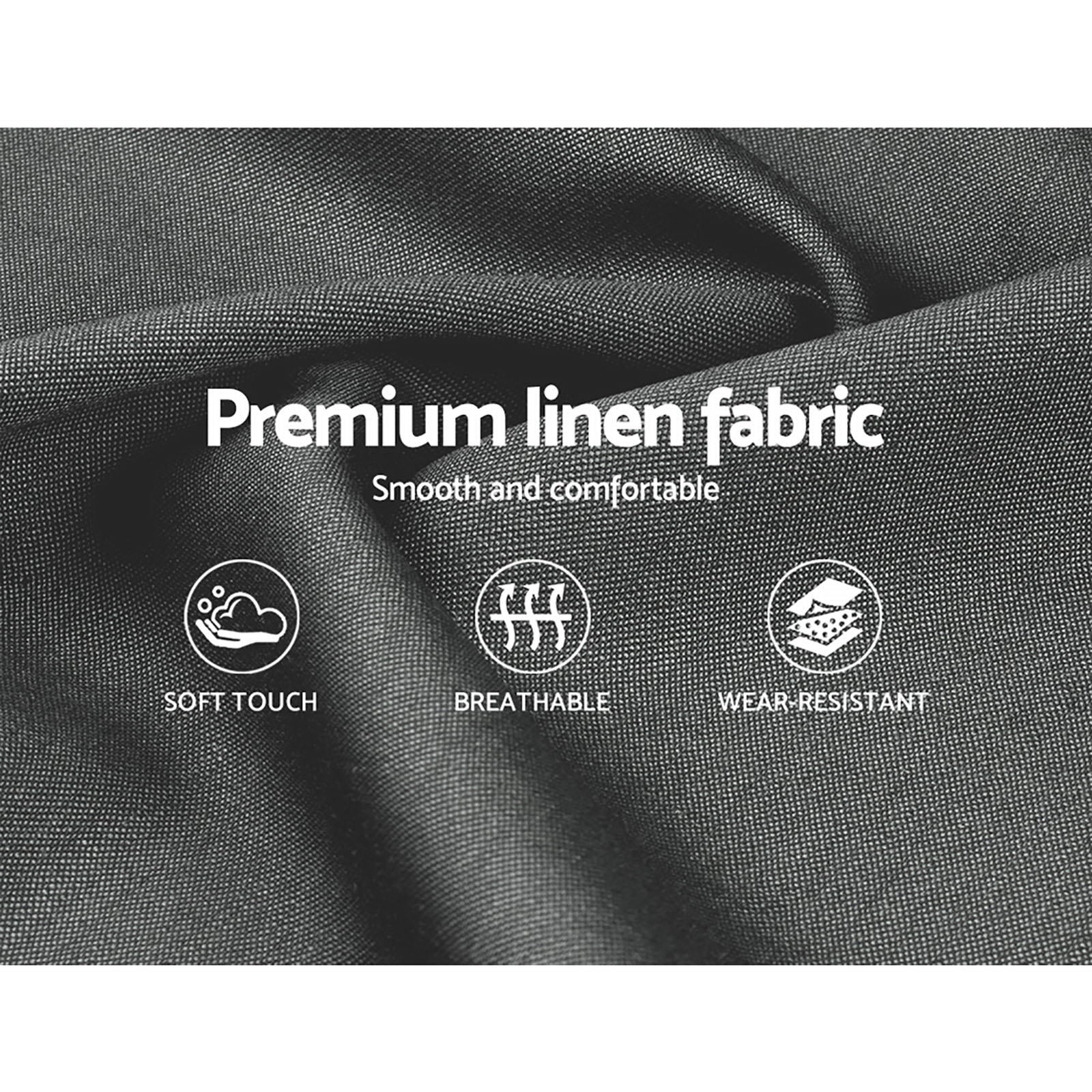 Serano Linen Gas Lift Bed Frame – Grey – Queen