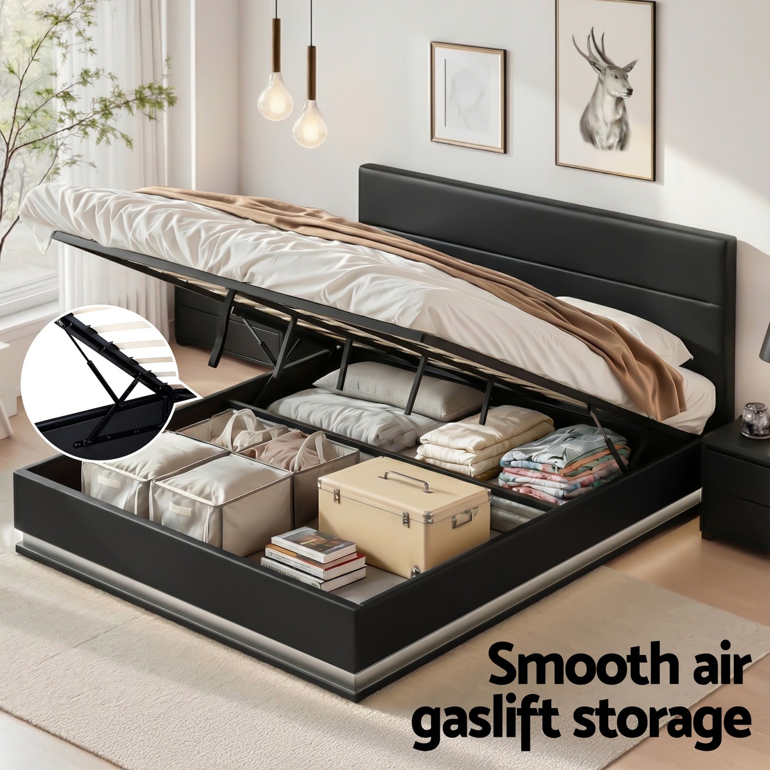 North Bed Base – Black – King