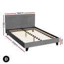 DOUBLE Size - Fabric Bed Frame - Grey