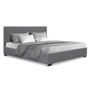 DOUBLE Size - Linen Gas Lift Bed Frame - Grey