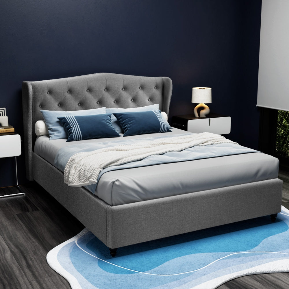 Sutton Tufted Bed Head – Grey – Double