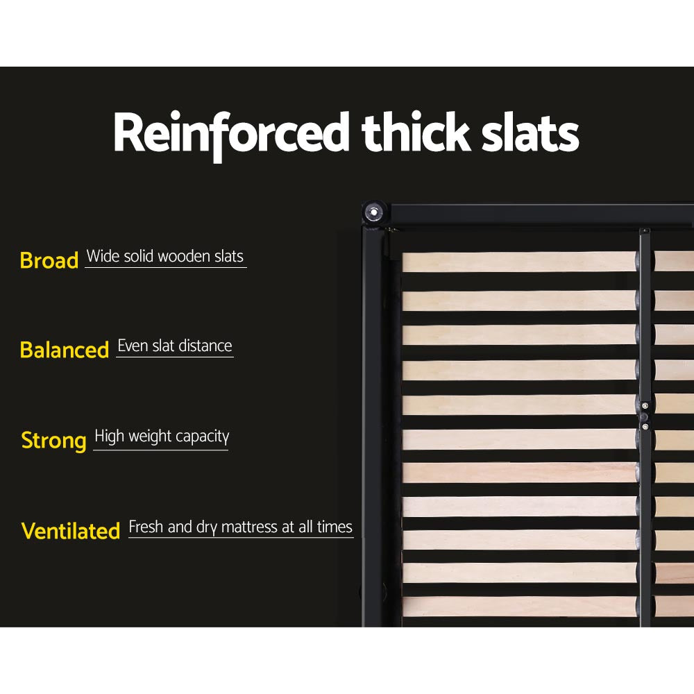 Rowen Linen Gas Lift Bed Frame – Charcoal – Queen