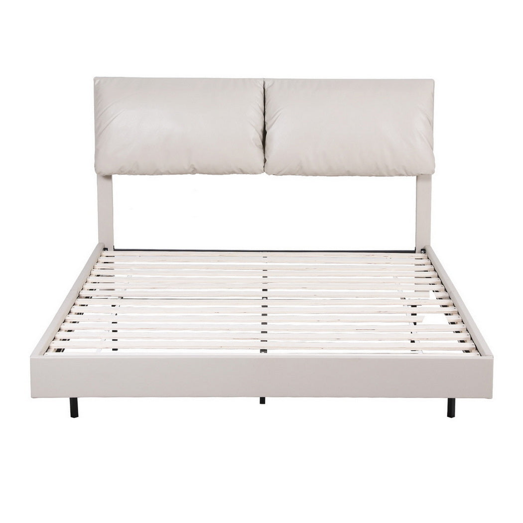 Briar Upholstered Bed Head – White – Double