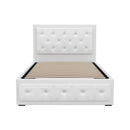 KING SINGLE Size - Leather Gas Lift Bed Frame - White