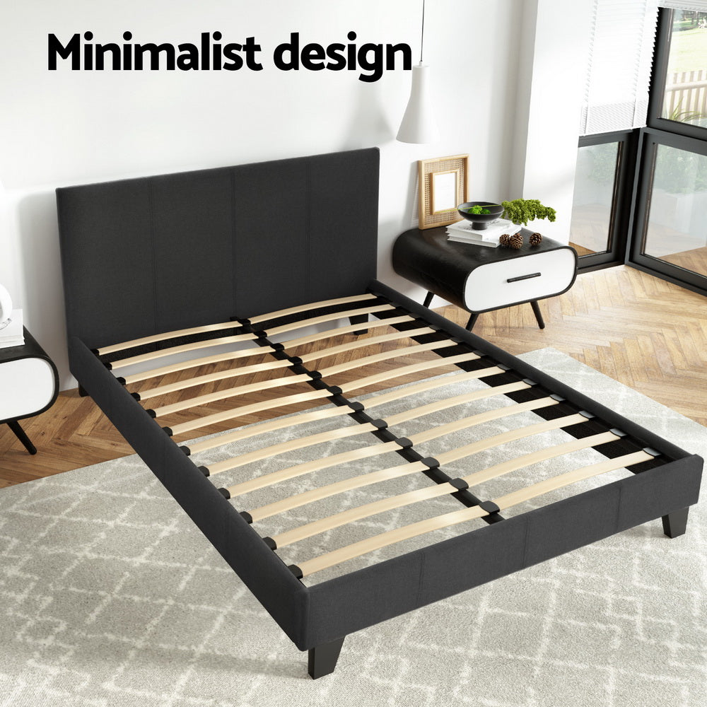 Neo Fabric Bed Frame – Charcoal – Double