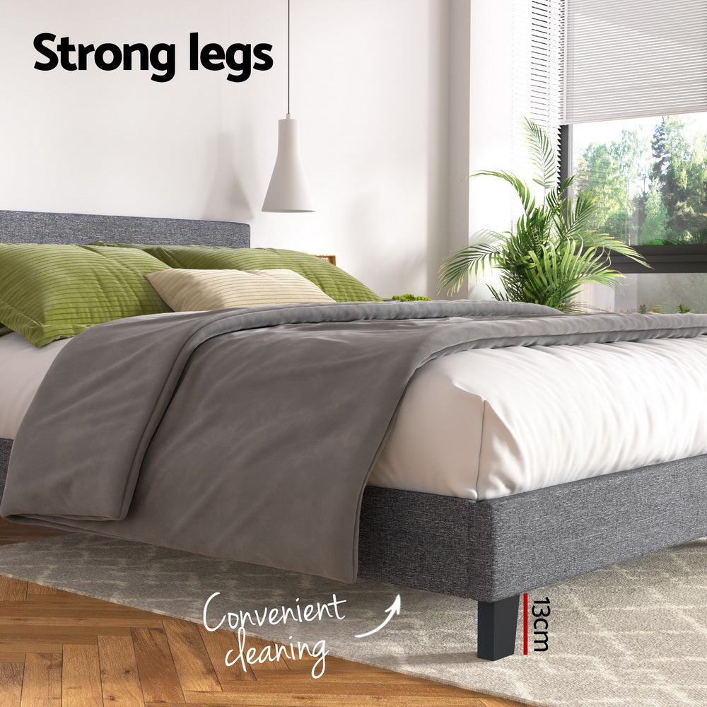 Nolan Fabric Bed Frame – Grey – King