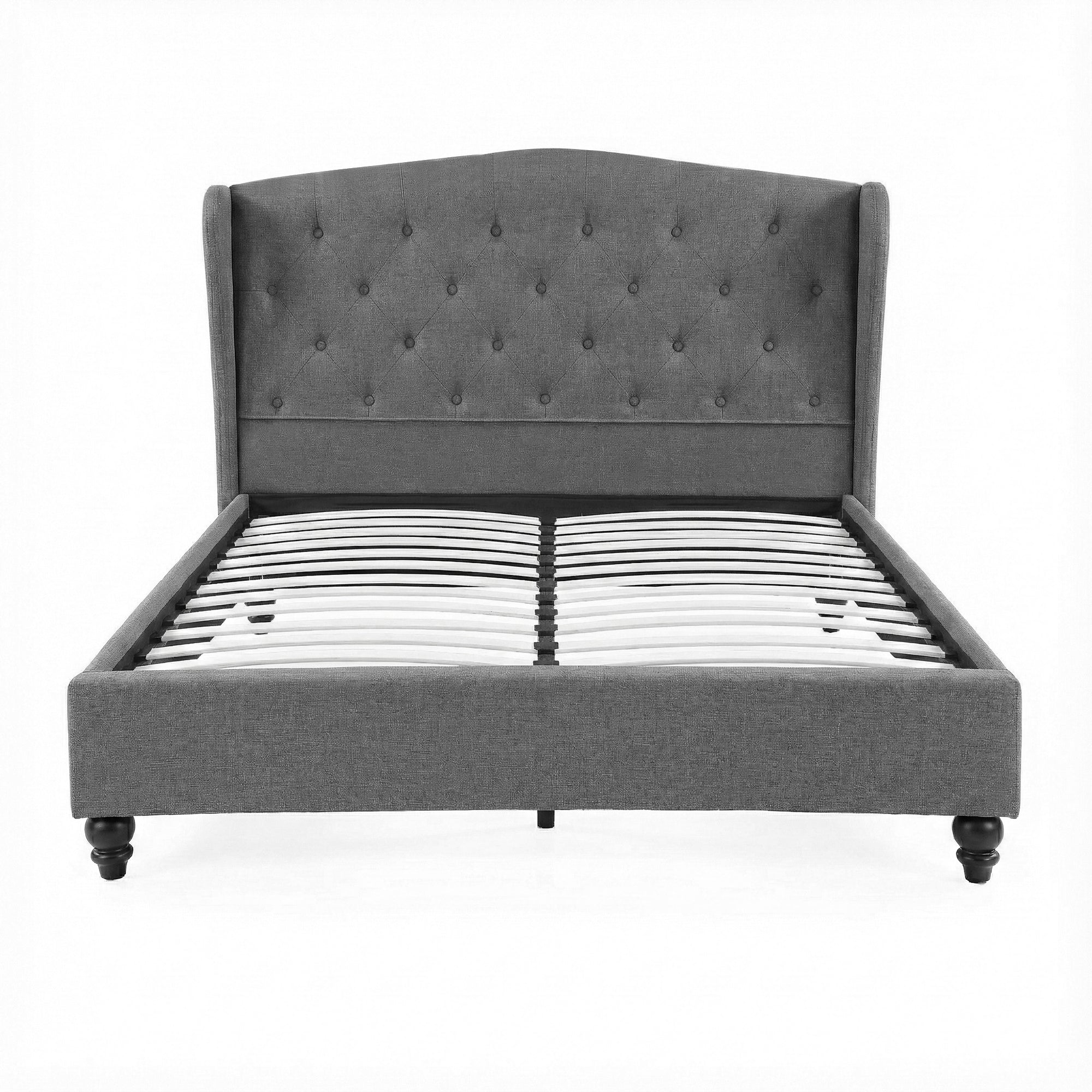 Marston Wingback Bed Frame – Grey – Double