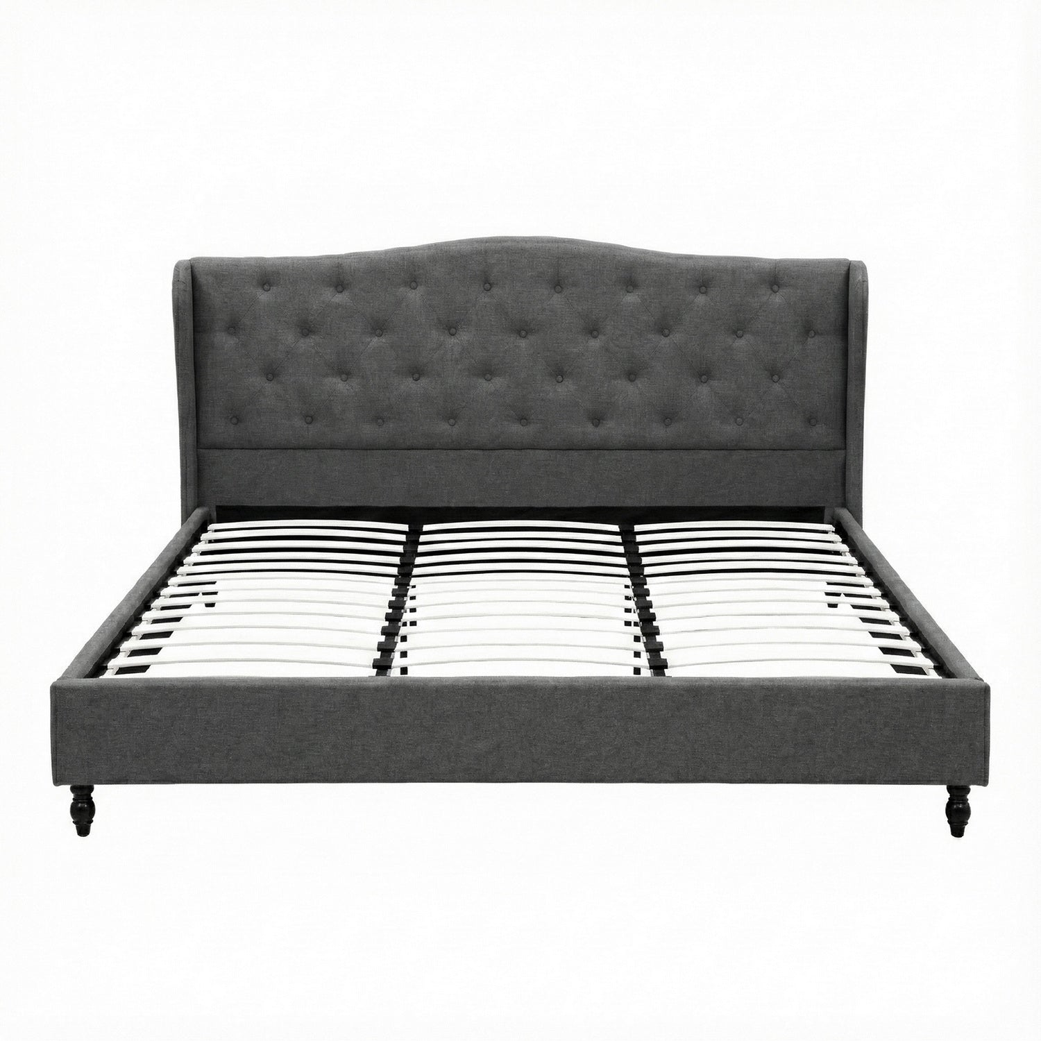 Alderon Wingback Bed Frame – Grey – King