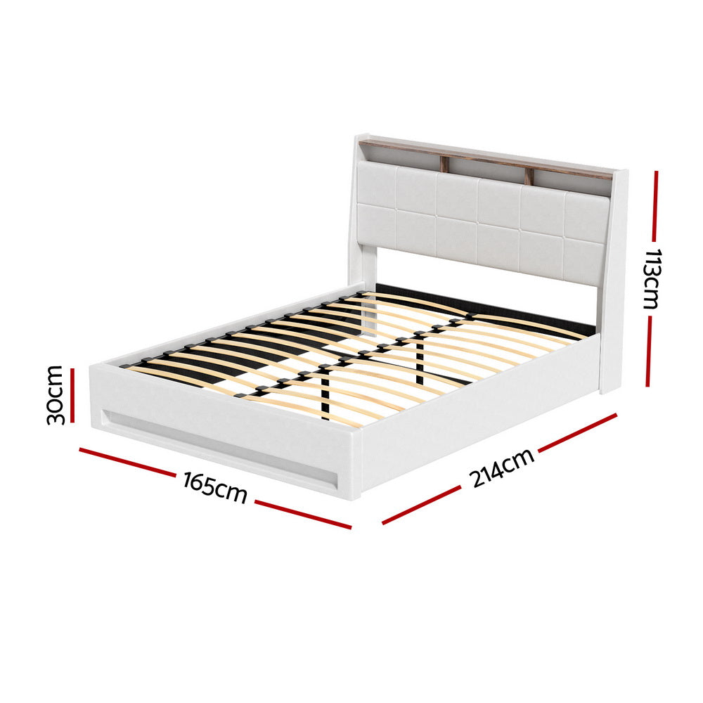 Sutton Leather Bed Head – White – Queen